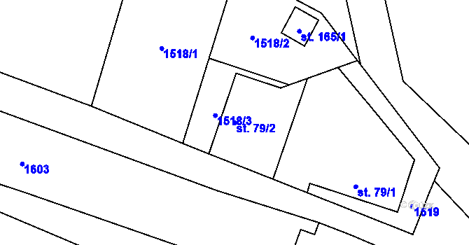 Parcela st. 79/2 v KÚ Dalkovice, Katastrální mapa