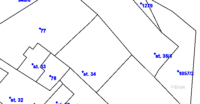 Parcela st. 34 v KÚ Dalov, Katastrální mapa