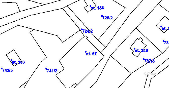 Parcela st. 67 v KÚ Dalov, Katastrální mapa