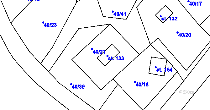 Parcela st. 133 v KÚ Dalov, Katastrální mapa