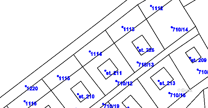 Parcela st. 211 v KÚ Dalov, Katastrální mapa