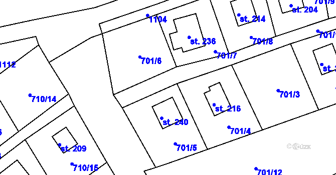 Parcela st. 240 v KÚ Dalov, Katastrální mapa