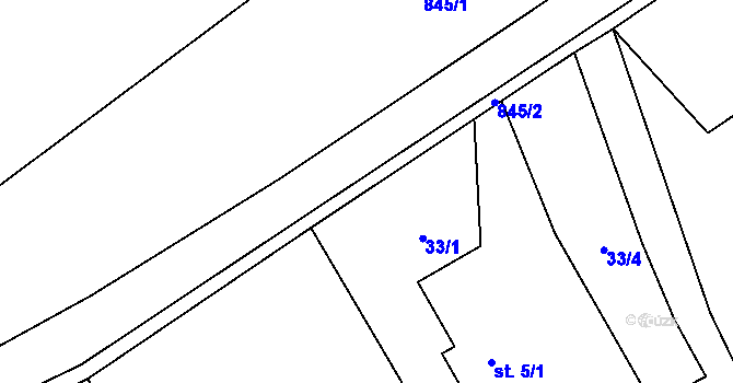 Parcela st. 33/1 v KÚ Dalov, Katastrální mapa