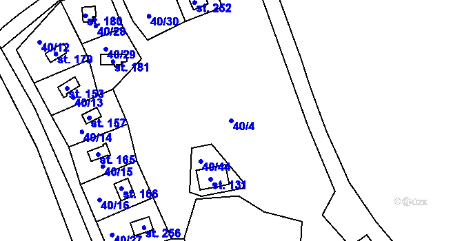 Parcela st. 40/4 v KÚ Dalov, Katastrální mapa