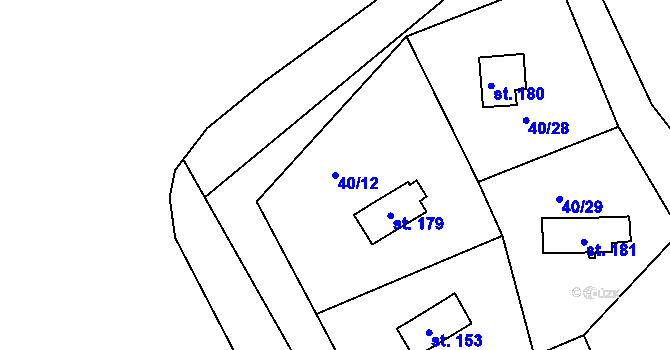 Parcela st. 40/12 v KÚ Dalov, Katastrální mapa
