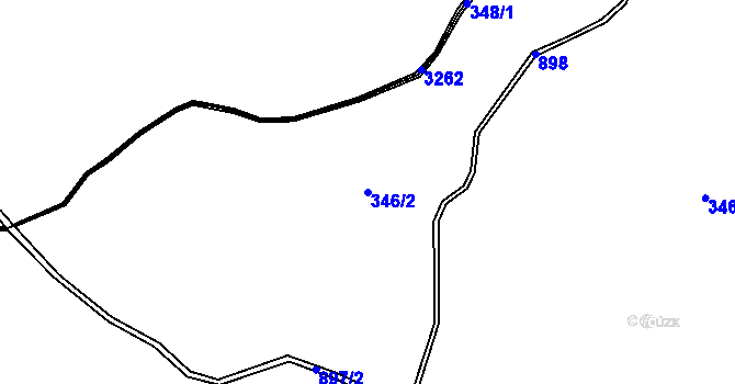 Parcela st. 346/2 v KÚ Dalov, Katastrální mapa