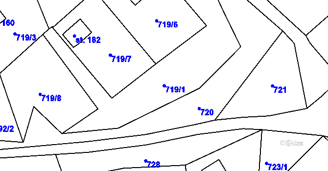 Parcela st. 719/1 v KÚ Dalov, Katastrální mapa