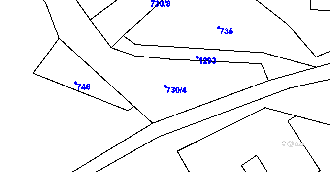 Parcela st. 730/4 v KÚ Dalov, Katastrální mapa