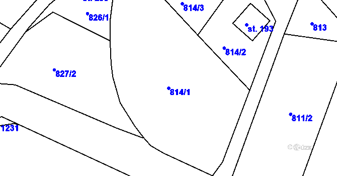 Parcela st. 814/1 v KÚ Dalov, Katastrální mapa
