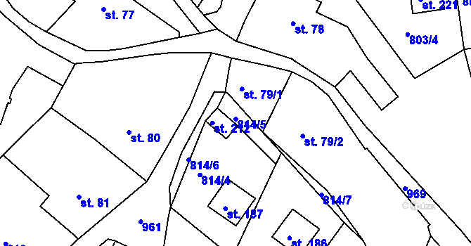 Parcela st. 814/5 v KÚ Dalov, Katastrální mapa