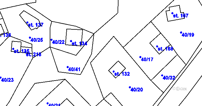 Parcela st. 40/42 v KÚ Dalov, Katastrální mapa