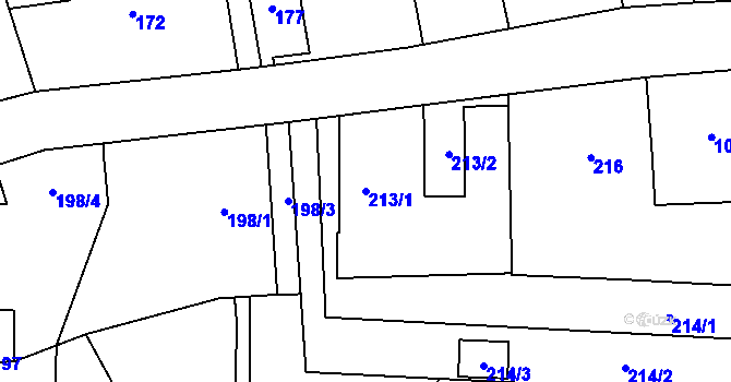 Parcela st. 213/1 v KÚ Dalovice u Mladé Boleslavi, Katastrální mapa