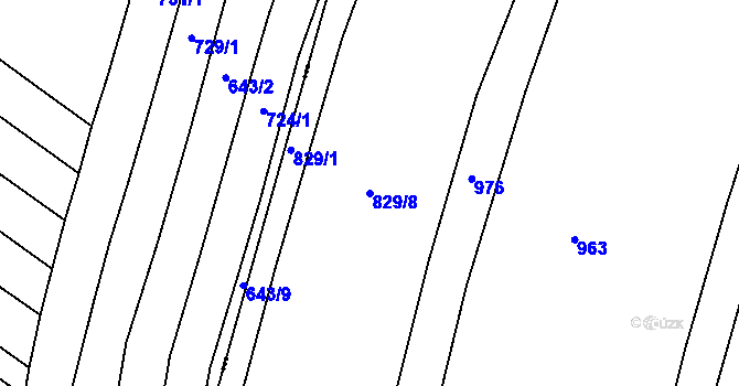 Parcela st. 829/8 v KÚ Dalovice u Mladé Boleslavi, Katastrální mapa