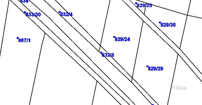 Parcela st. 832/5 v KÚ Dalovice u Mladé Boleslavi, Katastrální mapa