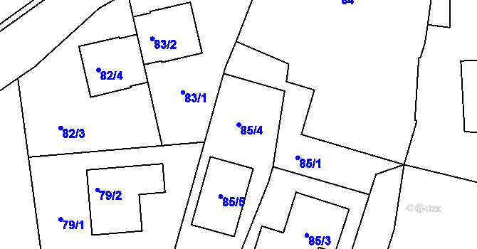Parcela st. 85/4 v KÚ Dalovice u Mladé Boleslavi, Katastrální mapa