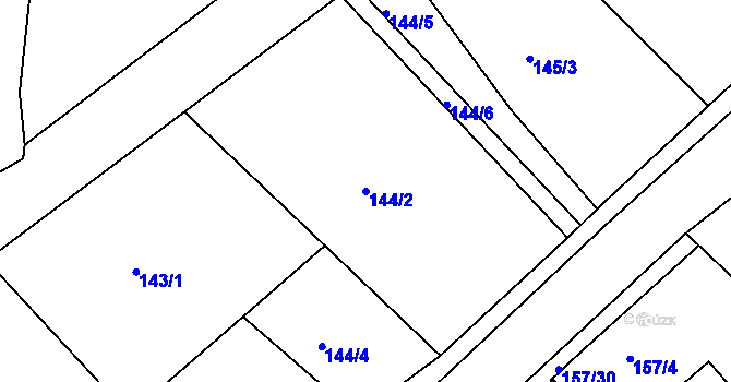 Parcela st. 144/2 v KÚ Dalovice, Katastrální mapa