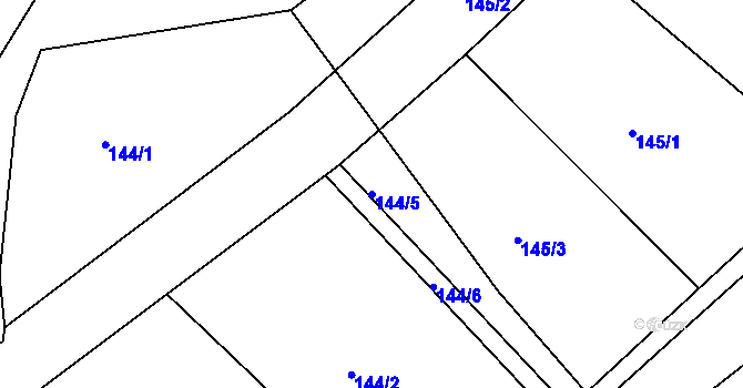 Parcela st. 144/5 v KÚ Dalovice, Katastrální mapa