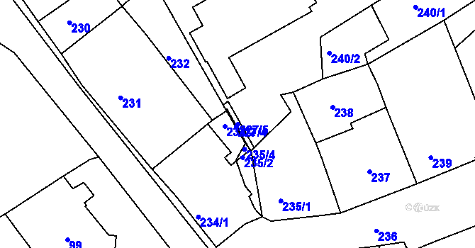 Parcela st. 227/5 v KÚ Dalovice, Katastrální mapa