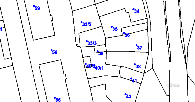 Parcela st. 39 v KÚ Dalovice, Katastrální mapa