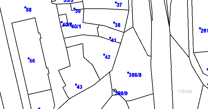 Parcela st. 42 v KÚ Dalovice, Katastrální mapa