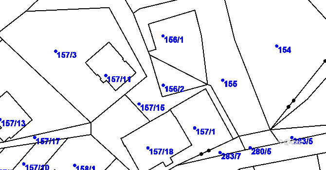 Parcela st. 156/2 v KÚ Dalovice, Katastrální mapa