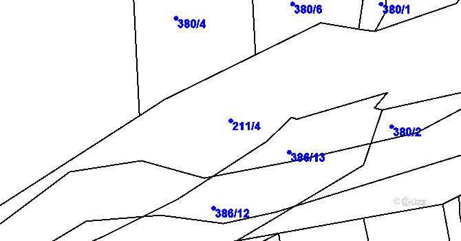 Parcela st. 211/4 v KÚ Dalovice, Katastrální mapa