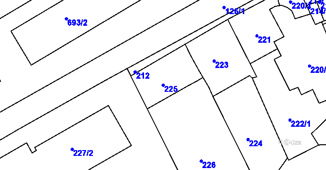 Parcela st. 225 v KÚ Dalovice, Katastrální mapa