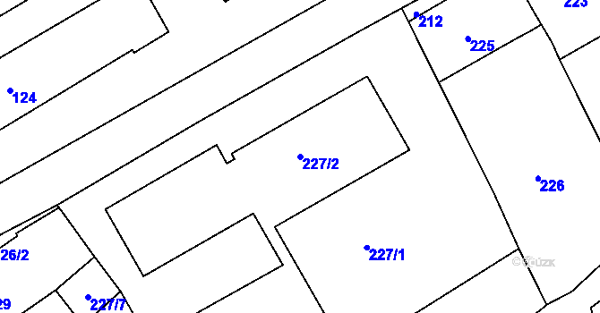 Parcela st. 227/2 v KÚ Dalovice, Katastrální mapa