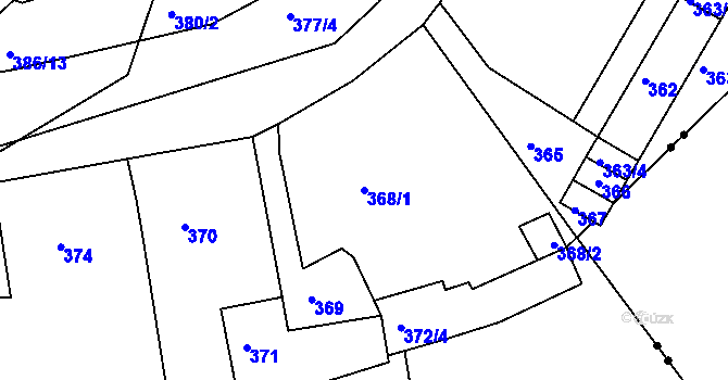 Parcela st. 368/1 v KÚ Dalovice, Katastrální mapa