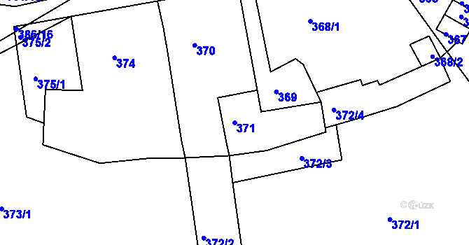 Parcela st. 371 v KÚ Dalovice, Katastrální mapa
