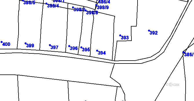Parcela st. 394 v KÚ Dalovice, Katastrální mapa