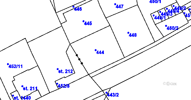 Parcela st. 444 v KÚ Dalovice, Katastrální mapa