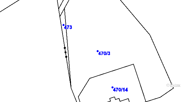 Parcela st. 470/3 v KÚ Dalovice, Katastrální mapa