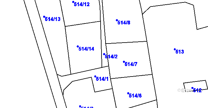 Parcela st. 514/2 v KÚ Dalovice, Katastrální mapa