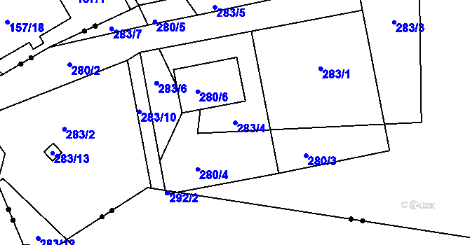 Parcela st. 283/4 v KÚ Vysoká u Dalovic, Katastrální mapa