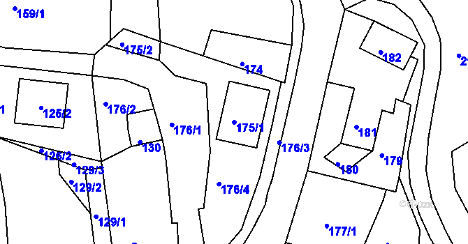 Parcela st. 175/1 v KÚ Vysoká u Dalovic, Katastrální mapa
