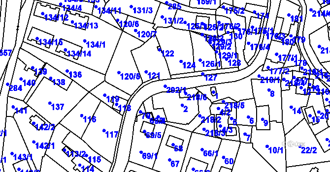 Parcela st. 292/1 v KÚ Vysoká u Dalovic, Katastrální mapa
