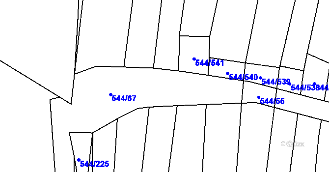 Parcela st. 544/59 v KÚ Dambořice, Katastrální mapa