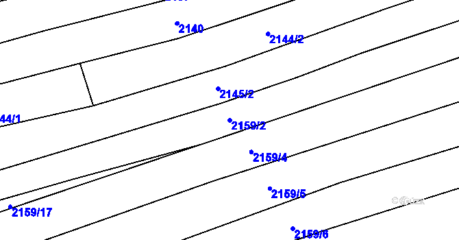 Parcela st. 2159/2 v KÚ Dambořice, Katastrální mapa