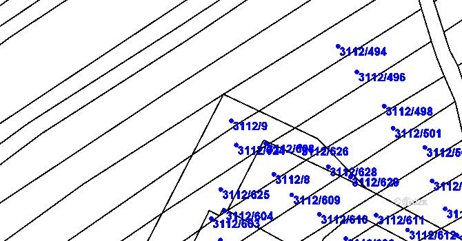 Parcela st. 3112/9 v KÚ Dambořice, Katastrální mapa