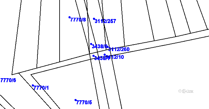 Parcela st. 3112/10 v KÚ Dambořice, Katastrální mapa