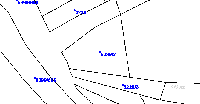 Parcela st. 5399/2 v KÚ Dambořice, Katastrální mapa