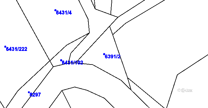 Parcela st. 6391/2 v KÚ Dambořice, Katastrální mapa