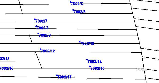 Parcela st. 7002/10 v KÚ Dambořice, Katastrální mapa