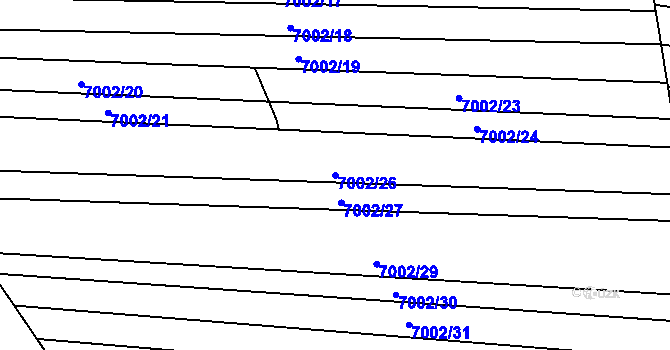 Parcela st. 7002/26 v KÚ Dambořice, Katastrální mapa