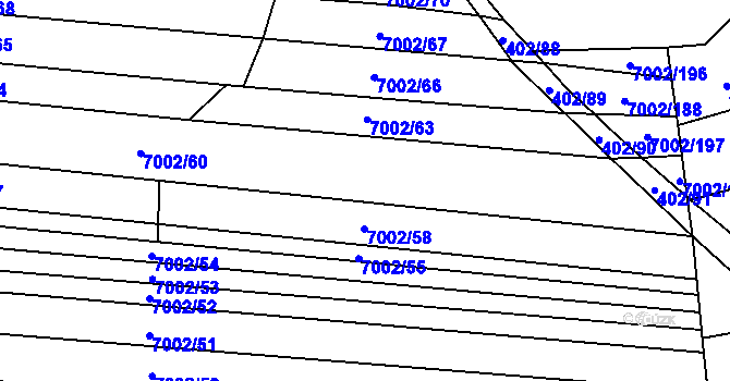 Parcela st. 7002/59 v KÚ Dambořice, Katastrální mapa
