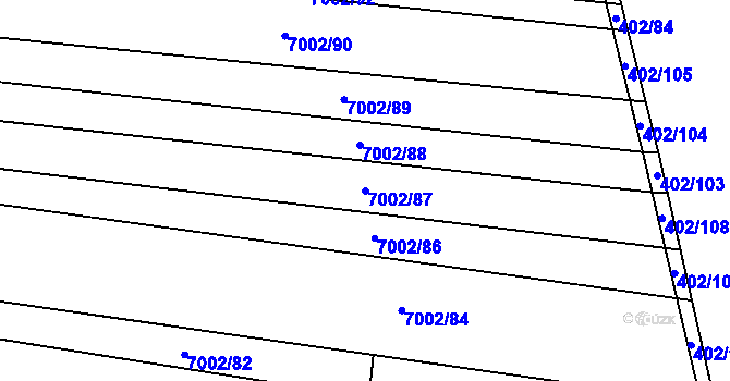 Parcela st. 7002/87 v KÚ Dambořice, Katastrální mapa