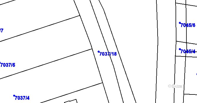 Parcela st. 7037/18 v KÚ Dambořice, Katastrální mapa