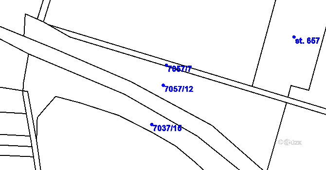 Parcela st. 7057/12 v KÚ Dambořice, Katastrální mapa