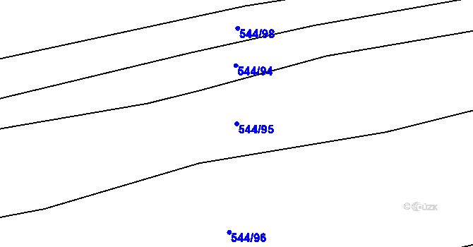 Parcela st. 544/95 v KÚ Dambořice, Katastrální mapa